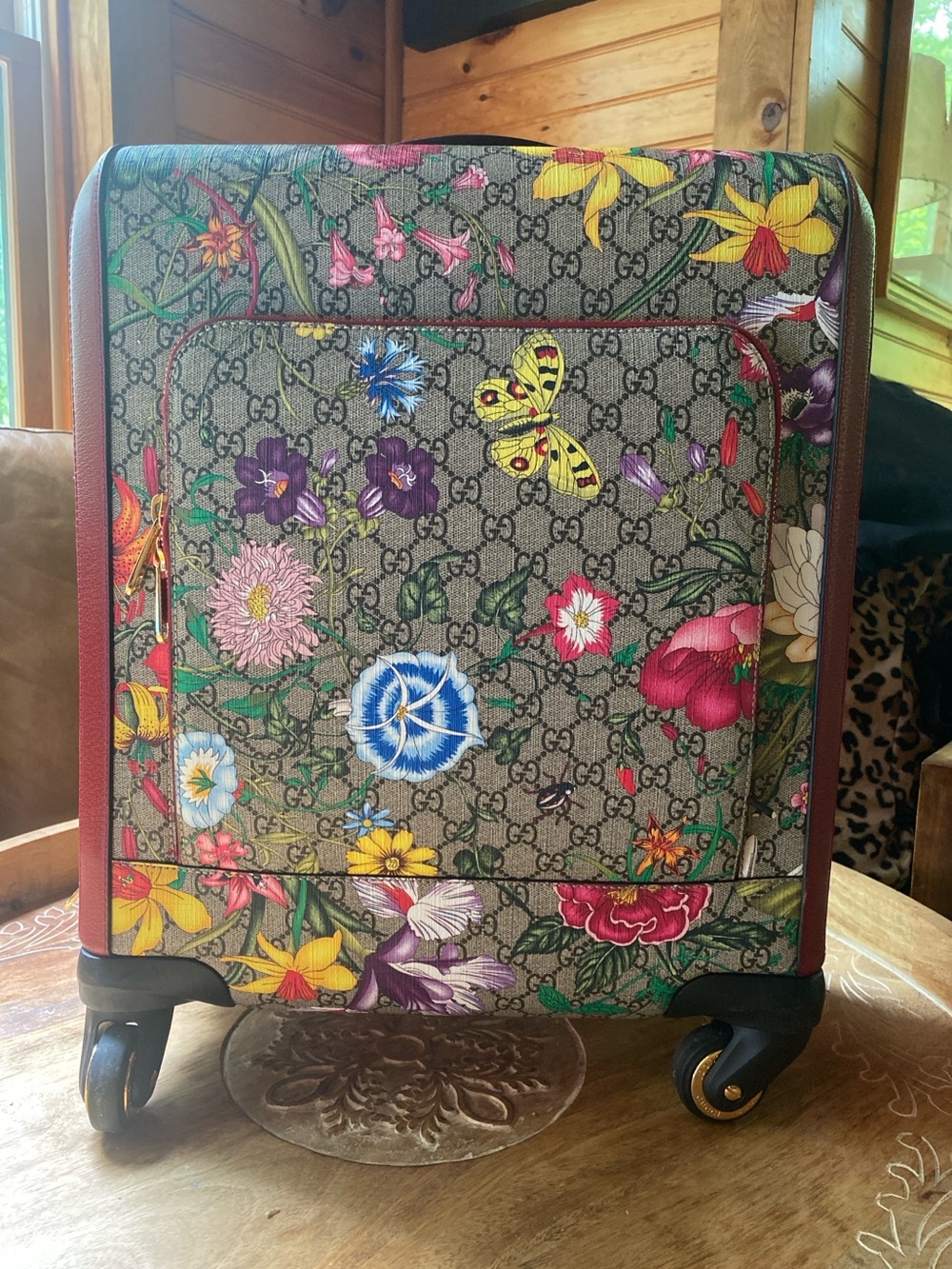 Gucci GG Supreme Flora Carry-On Trolley Suitcase Floral Beige Ebony Michele Era - Picture 3 of 16